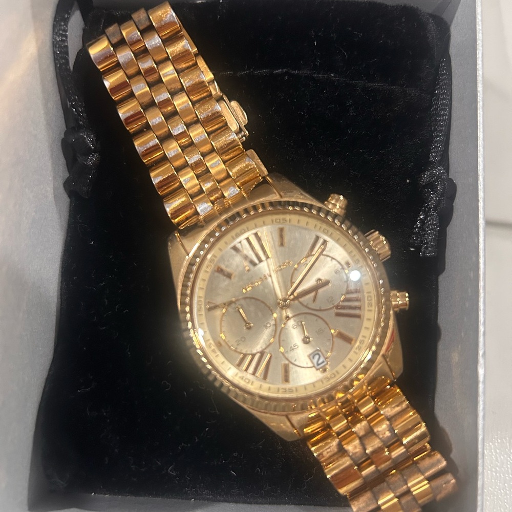 Mkors Gold Chronograph Watch